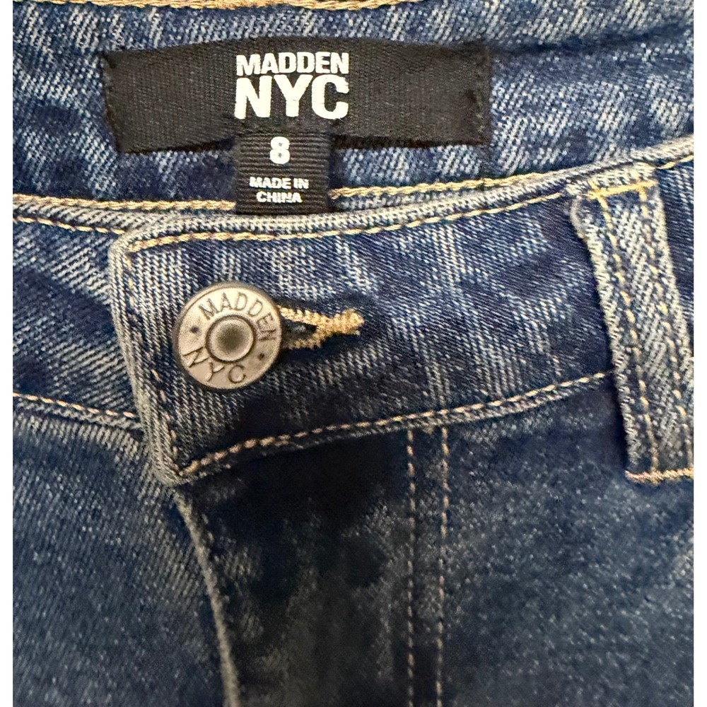 Madden NYC Women Medium Wash Barrel Jeans Size 8 High Rise WMGBA17H1 New Fall - Picture 3 of 7